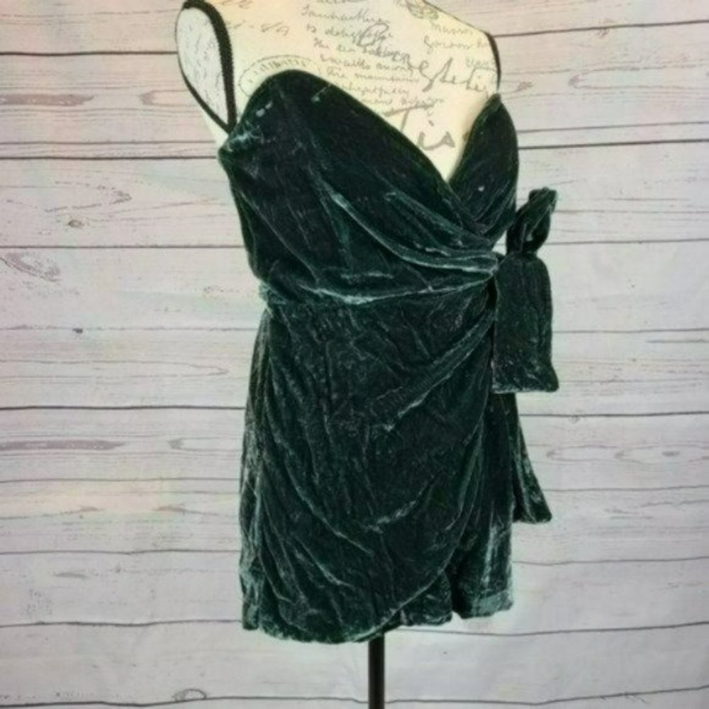 Free People Hazel Strapless Velvet Romper -S - Picture 4 of 6